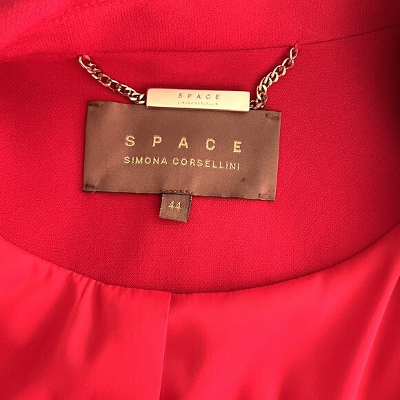 SPACE by Simona Corsellini Red Tailored Blazer Jacket Italy Size 44 - Picture 3 of 4